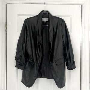 Faux Leather Blazer